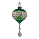 Emerald Splendor Diamond Top Ornament with Crystal Dangles