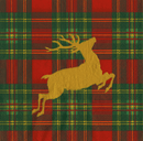 Reindeer Tartan Red Luncheon Napkin