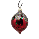 Krebs Value Glass Ornament 4 pack - Red Sequined Drops