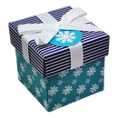 Gift Box Cube for Gift Cards - 3" x 3" - Snowflake