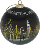 Hand Painted Glass Globe Ornament - Burlington Church Street at Night - The Country Christmas Loft