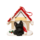 Ceramic Doghouse Ornament - Scottie - Animals - by E&S Pets