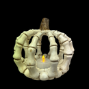 Lighted Resin Halloween Skeleton Pumpkin - Wide