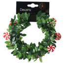 Whimsical Holly Garland - Candy Cane Accents