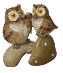 Owl on Mushroom Figurine -