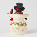 Snowman Garland And Cardinal Figurine