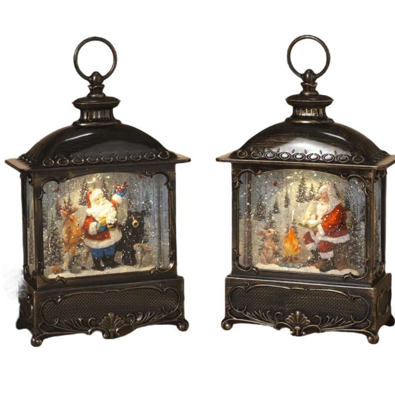 Enchanted Santa Snow Globe Lantern -
