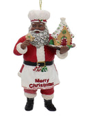 African American Chef Santa Ornaments - - The Country Christmas Loft