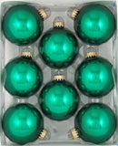 Christmas By Krebbs 2 5/8 Glass Balls - Gold Caps - Emerald Green 8 Pack
