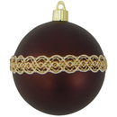 4" (100mm) Commercial Shatterproof Ball Ornament - Cowboy Brown with Gold Braid - Christmas >> Ornaments >> Shatterproof - by