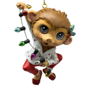 Festive Jungle Monkey Pajama Ornament