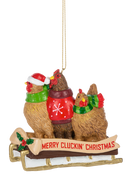 Merry Cluckin' Christmas Chicken Ornament