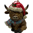 Festive Fiona Highland Cow Christmas Ornament