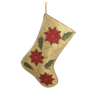 Gold Stocking With Poinsettia