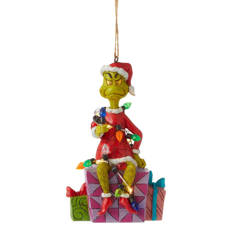 Grinch on Present Ornament - The Country Christmas Loft