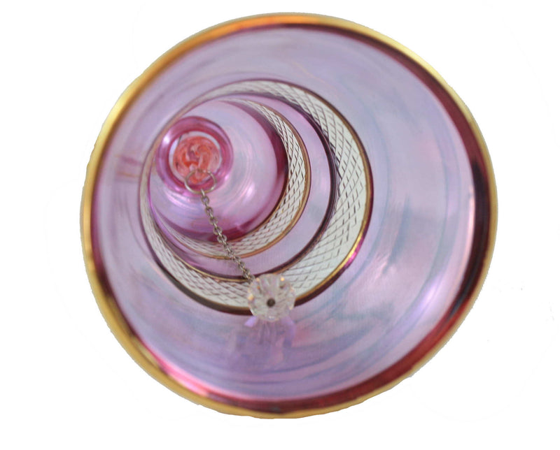 Gold Etched Glass Bell - Purple