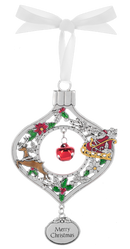 Jingle Bell Ornament - Merry Christmas - Metal - by Ganz