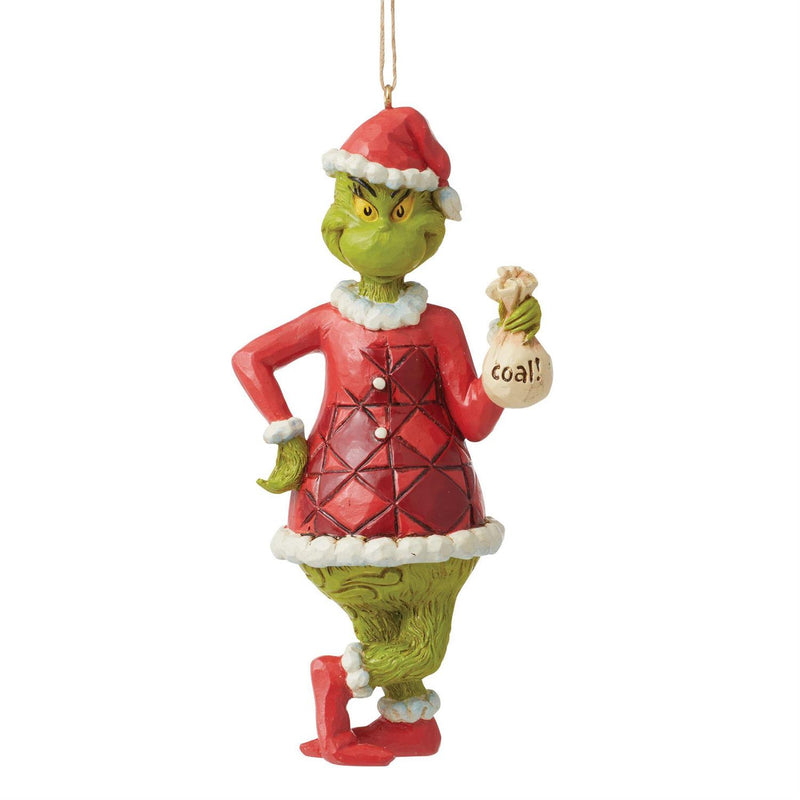 Grinch with Bag of Coal Ornament - The Country Christmas Loft