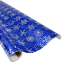 Snowfall-Blue Foil Gift Wrap - 30" X 6' Roll