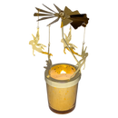 Starry Sky Rotating Candle Holder - Gold with Fairy Dangles