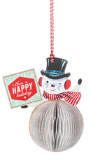 Vintage Honeycomb Snowman Ornament - - Christmas >> Ornaments >> Snowmen - by Midwest