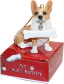 Welsh Corgi with Bone Ornament - Christmas >> Ornaments >> Animals - by E&S Pets - view 2