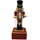 Wood Wind-Up Musical Nutcracker Figurine with Movement - Black Hat