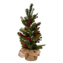 24-Inch Red Berries and Pinecones Artificial Christmas Tree - Christmas >> Trees and Wreaths - by Kurt Adler - view 3