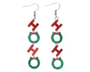 Shimmering “Ho Ho” Resin Wreath Dangle Earrings - Gift Shoppe >> Jewelry >> Earrings - by Periwinkle By Barlow