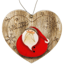 Welcome Santa Heart Wooden Ornament
