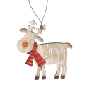 Rustic Wooden Reindeer Ornament -