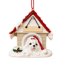 Ceramic Doghouse Ornament - Maltese - Animals - by E&S Pets