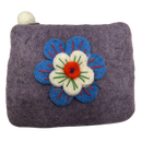 Felt Wool  Lavender  Coin Purse with Flower Applique - Gift Shoppe >> Handbags & Wallets >> Wallets - by Us Sherpa