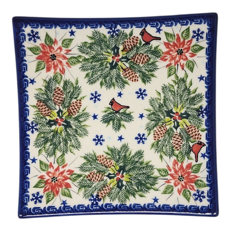 Polish Pottery Toffi Plate - Holiday Harmony Pattern