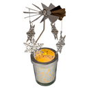 Starry Sky Rotating Candle Holder - Silver with Snowflake Dangles