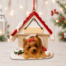 Ceramic Doghouse Ornament - Yorkie - Animals - by E&S Pets