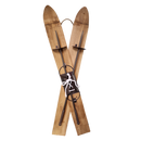 Metal & Wood Ski Wall Decor - Natural