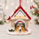 Ceramic Doghouse Ornament - Australian Shepherd - Animals - by E&S Pets - view 2