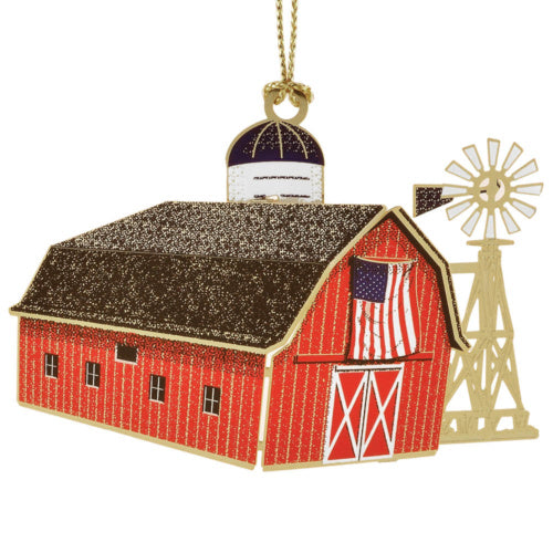 Americana Barn Ornament - The Country Christmas Loft