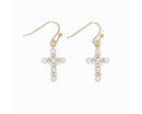 Pearl And Crystal Cross Earrings - Gift Shoppe >> Jewelry >> Earrings - by Periwinkle By Barlow