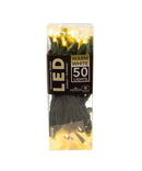 50-Light Warm White Miniature Clear LED String Light Set With Green Wire