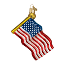 Old World Christmas Star-Spangled Banner Glass Blown Ornament
