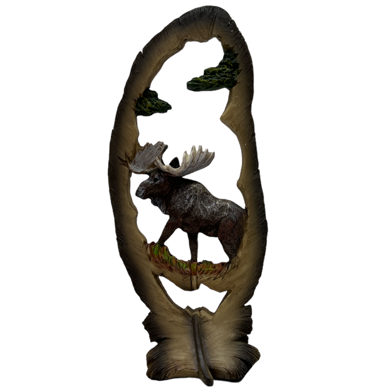 Moose In Feather Figurine