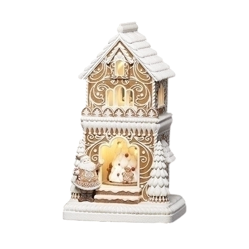 Lighted Musical Gingerbread House with Rotating Tree - 19 Inch