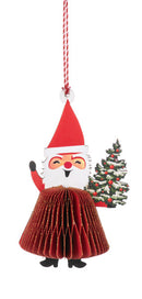 Vintage Honeycomb Santa Ornament - - Christmas >> Ornaments >> Santa Claus - by Midwest - view 3