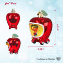 Lowly Worm's Applecar Ornament - Christmas >> Ornaments >> Glass - by Old World Christmas - view 4