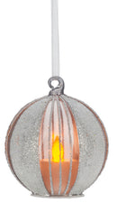 Silver Stripe Candle Glow Ornament