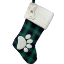 Plush Plaid Pet Stocking  Green Tartan