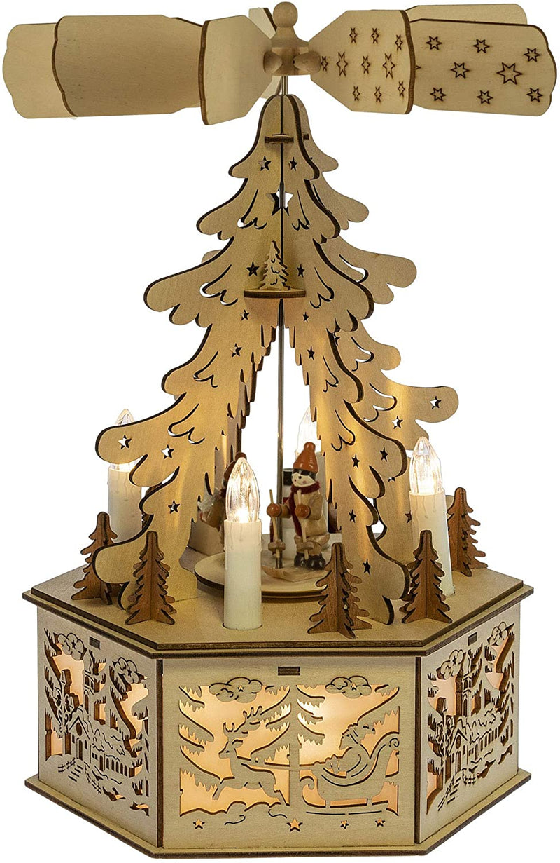LED Wooden Pyramid Scene - The Country Christmas Loft
