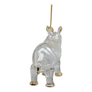Crystal Rhino: Egyptian Glass White Rhinoceros Ornament - Christmas >> Ornaments >> Egyptian Glass - by Egyptian Museum - vie